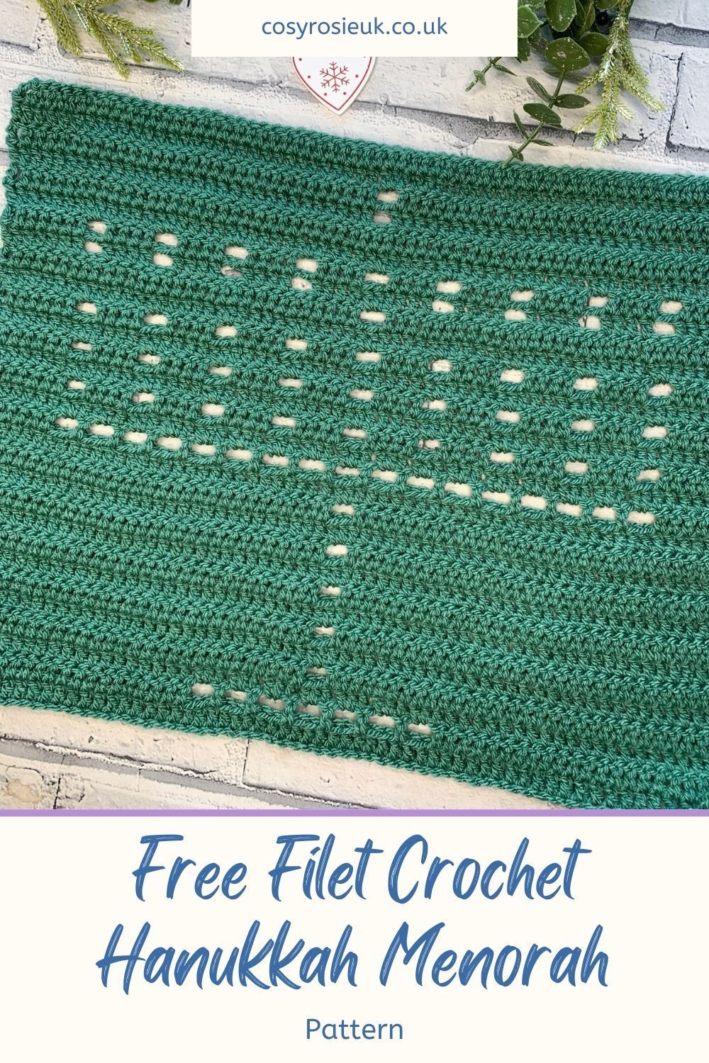 Free Filet Crochet Hanukkah Menorah Pattern 