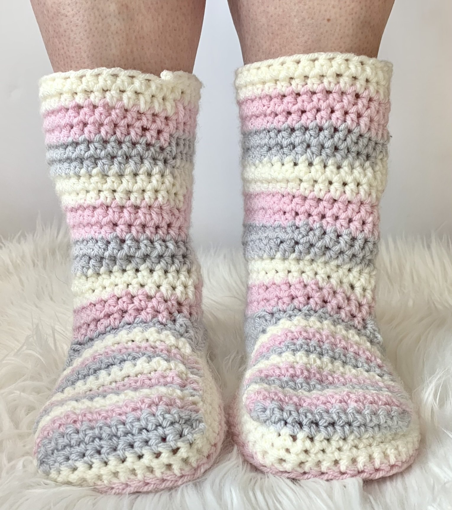 Free crochet slipper boots pattern for adults